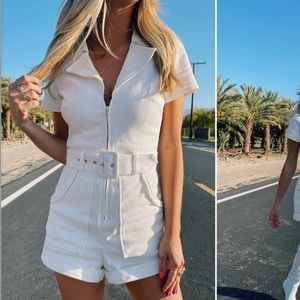 White Denim Romper